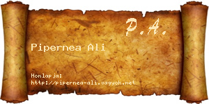 Pipernea Ali névjegykártya